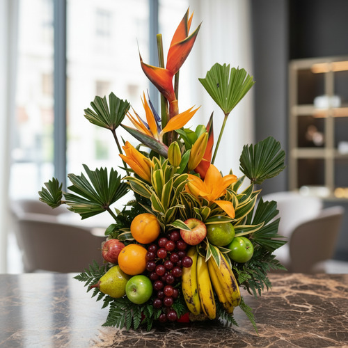 Floral Arrangement With Bahamas Fruits: The Perfect Gift!