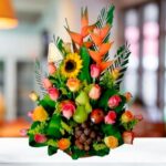 DR062 Arreglo Floral con Frutas Tropical 2