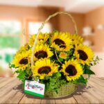 DR097 Canasta Floral con 12 Girasoles 1